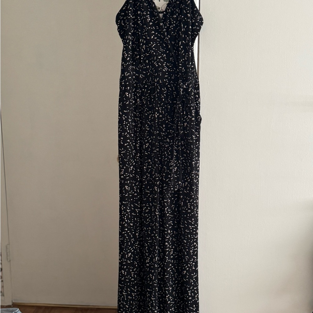 Kaileigh Black and White Patterned Jumpsuit